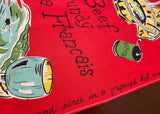 Vintage Culinary Tea Towel Roast Beef and Burgundy Veggies and More