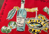 Vintage Culinary Tea Towel Roast Beef and Burgundy Veggies and More