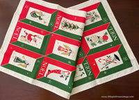 MINTY Vintage Christmas Tea Towel Santa Angel Snowman and More