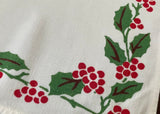 Set of 6 Vintage Christmas Poinsettia and Holly Napkins