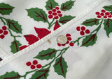 Set of 6 Vintage Christmas Poinsettia and Holly Napkins