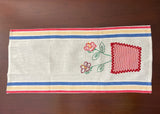 Unused Vintage Startex Embroidered Flower Pot Kitchen Tea Towel