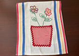 Unused Vintage Startex Embroidered Flower Pot Kitchen Tea Towel