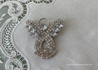 Vintage Rhinestone Christmas Angel Pin Brooch