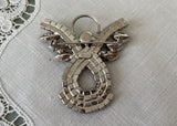 Vintage Rhinestone Christmas Angel Pin Brooch