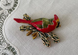 Vintage Smithsonian Institute Enameled Red Cardinal Bird Brooch Pin