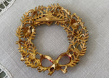 Vintage Enameled Christmas Wreath Brooch Pin