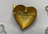 Vintage Valentine's Day Red Heart and Butterfly Enameled Pin Brooch