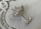 Vintage Rhinestone Bubbly Champagne Glass Pin Brooch