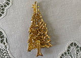 Vintage Enameled and Rhinestone Christmas Tree Pendant