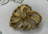 Vintage Avon Rhinestone Valentine's Day Heart Pin Brooch