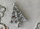 Vintage Gerry's Silver Christmas Tree with Garland Blue and Green Pin