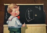 Antique Ruth E Newton School Boy and Pup Moveable Valentine Card