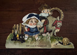 Antique Chloe Preston Googly Eyed Children Pop-Up Valentines Card Germany