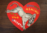 Antique Kicking Donkey Mechanical Heart Valentine Card