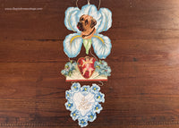 Victorian Die-Cut 3 Part Hanging Valentines Card Mastiff Dog Cherub and More