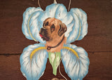 Victorian Die-Cut 3 Part Hanging Valentines Card Mastiff Dog Cherub and More