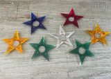 7 Vintage Plastic Star Christmas Tree Bulb Reflectors