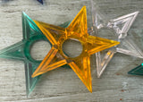 7 Vintage Plastic Star Christmas Tree Bulb Reflectors