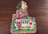 Antique Die-Cut Pop-Up Honeycomb Valentine Apple Blossoms Children