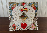 Vintage Die-Cut Pop-Up Valentine's Day Card Cherubs and Flowers