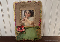 Antique Edwardian Woman Die-Cut Card Ephemera - The Pink Rose Cottage 