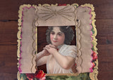 Antique Edwardian Woman Die-Cut Card Ephemera - The Pink Rose Cottage 