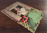 Antique Edwardian Woman Die-Cut Card Ephemera - The Pink Rose Cottage 