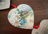 Vintage  Die-Cut Hanging Floral Hearts Valentines Day Card - The Pink Rose Cottage 