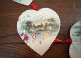 Vintage  Die-Cut Hanging Floral Hearts Valentines Day Card - The Pink Rose Cottage 