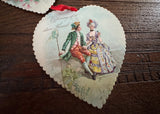 Vintage  Die-Cut Hanging Floral Hearts Valentines Day Card - The Pink Rose Cottage 