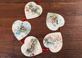 Vintage  Die-Cut Hanging Floral Hearts Valentines Day Card - The Pink Rose Cottage 