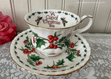 A Cup of Christmas Tea Teacup and Saucer by Warren Hanson