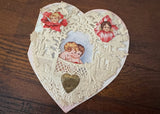 1918 Antique Valentine's Day Card Cherubs and Children