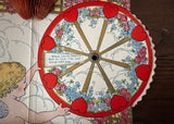Antique Honeycomb Die-Cut Mechanical Cupid Wheel of Love Valentine Card