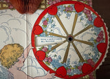 Antique Honeycomb Die-Cut Mechanical Cupid Wheel of Love Valentine Card