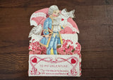 Vintage Pop-Up Valentine's Card Boy with Love Letter and Doves