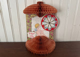 Antique Honeycomb Die-Cut Mechanical Cupid Wheel of Love Valentine Card