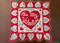 MWT Rare Vintage Carl Tait Vintage Be My Valentine Heart Handkerchief