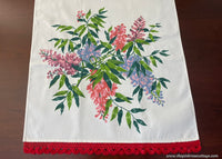 Vintage Wilendur Purple Pink and Blue Wisteria Tea Towel