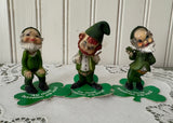 Set of 3 Vintage Enesco St. Patrick's Day Leprechaun Figurines - The Pink Rose Cottage 