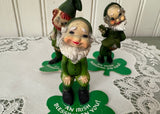 Set of 3 Vintage Enesco St. Patrick's Day Leprechaun Figurines - The Pink Rose Cottage 
