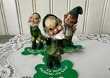 Set of 3 Vintage Enesco St. Patrick's Day Leprechaun Figurines - The Pink Rose Cottage 