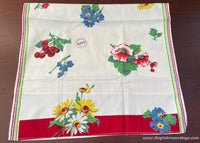 Vintage Wilendur Berries and Florals Tea Towel with Tag