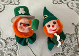 2 Vintage St. Patrick's Day Leprechaun Floral Picks - The Pink Rose Cottage 