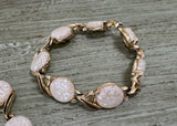 Vintage 1950's White Glitter Thermoset Necklace Earrings and Bracelet - The Pink Rose Cottage 