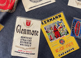 Unused Vintage Wilendur Liquor Labels Charcoal Tea Towel