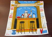 Vintage Simtex Baker Davis One On The House Bar Tea Towel