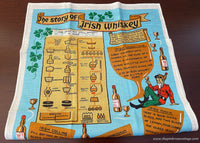 Vintage Unused Tea Towel The Story of Irish Whiskey