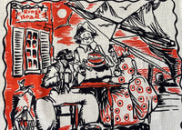 Vintage Paule Loring King's Head Tea Towel Boats American Indian and More